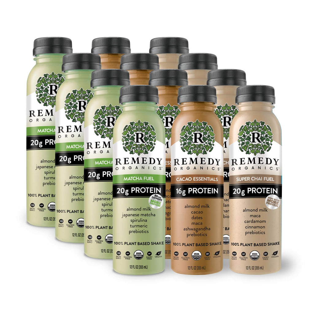 Remedy Organics Variety Assortment Case 10-Pack | Plant Based Protein Shakes, Ready to Drink | USDA Organic, Gluten Free, Dairy Free, Soy Free